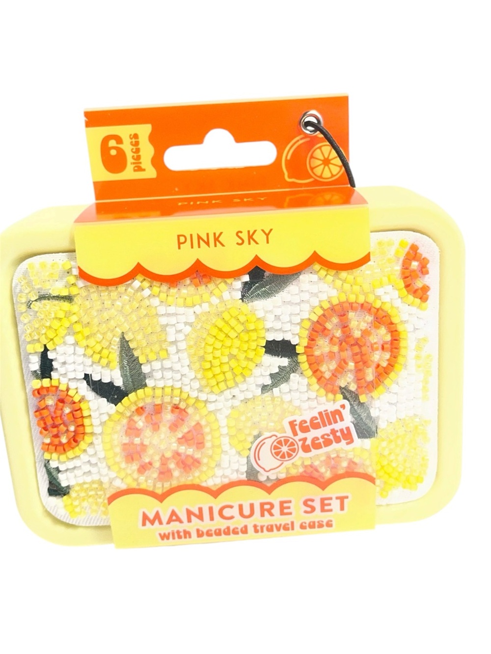 Pink Sky Beaded Lemon 6 Piece Manicure Set - NWT **